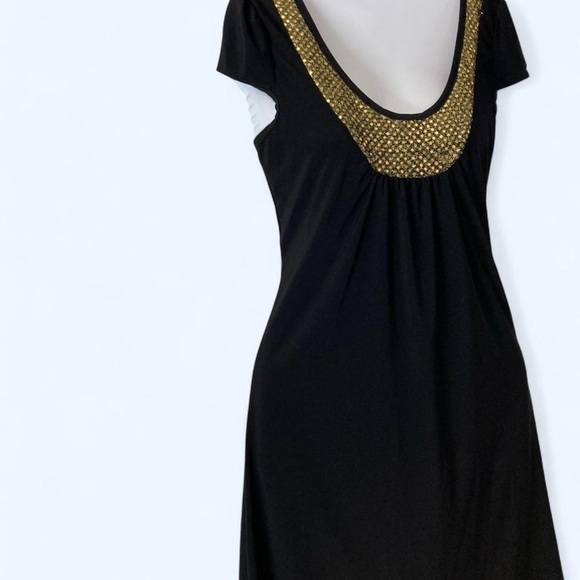 Star Vixen Black Mini Dress with Gold Accents S - Picture 2 of 5